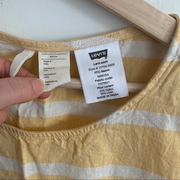 Levi’s - Yellow and White Stripe Tank Top - Linen - Picture 2 of 3